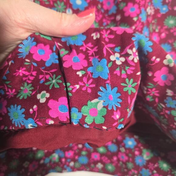 Vintage Handmade Retro Ditsy Floral Rivets High Waist Mini Skirt 70s Style XS - Picture 2 of 6